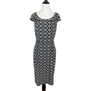 David Meister Cap Sleeve Sheath Dress Size 8